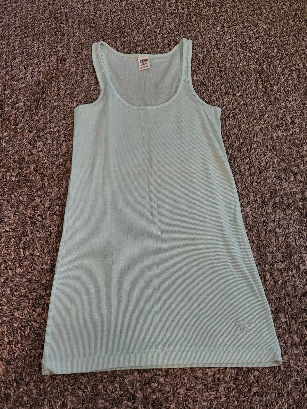 Pink Victoria's Secret Ribbed Stretch Tank Top Mint Green Medium